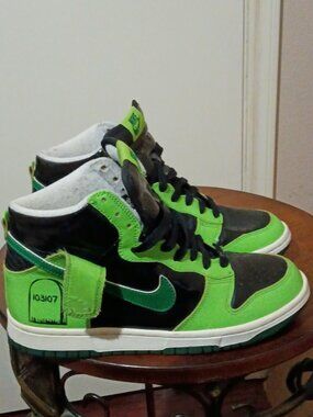 Nike Dunk Shoes Kids Youth 6Y High 2007 GS 'Halloween' 308319-032 Black Green